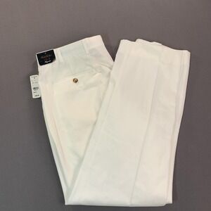 NEW Brooks Brothers 1818 Fitzgerald Dress Pants Men 38x31 FIT* White Slim *Flaw*